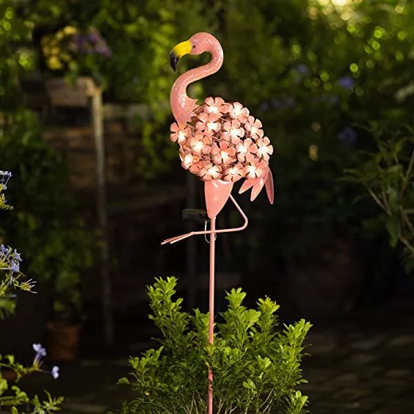 Flamingo Paradise Solar Garden Stake - view 2